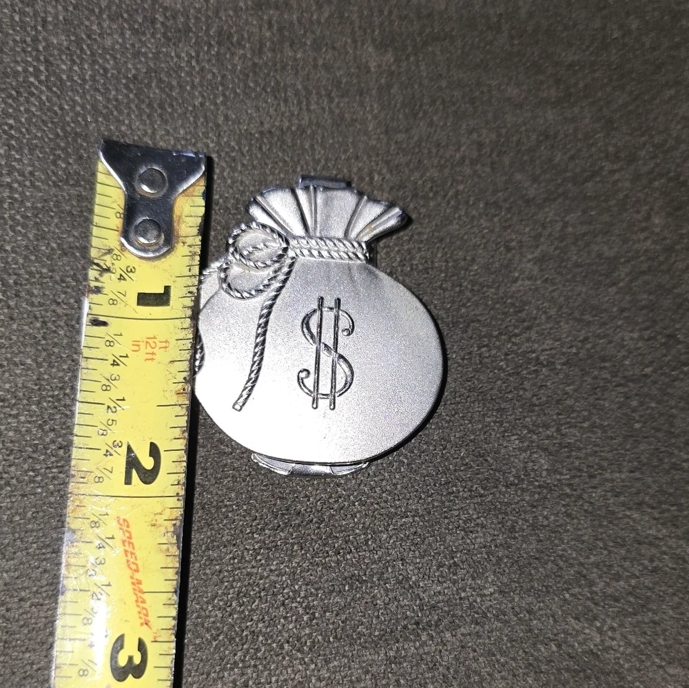 Anson Silver plated Money bag money clip.